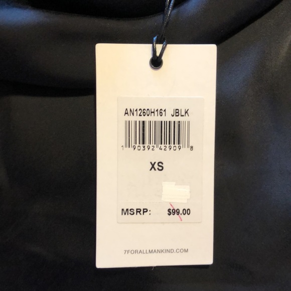 7 for All Mankind Black Silk Cowl Neck Spaghetti Strap Camisole XS Sleeveless - Picture 9 of 11